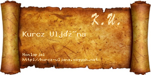 Kurcz Uljána névjegykártya